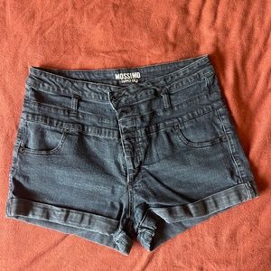 Dark wash denim shorts